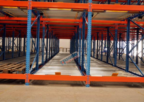 Quality Freezers Pallet Flow Racking Maintenance Free , Material Handling Racks FIFO Operated for sale