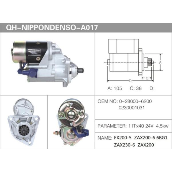 EX200-5 Generator Starter Motor ZAX200-6 6BG1 ZAX230-6 ZAX200
