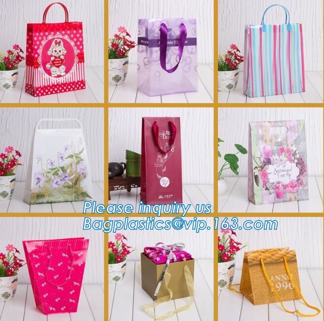 Custom paper bag with handle coated white paper bag printing pattern flower carrier bag,Flower carrier paper bags with d
