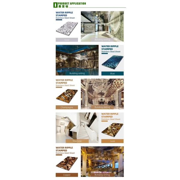 Pvc Coated Water Ripple Stainless Steel Sheet Cold Rolled GB Standard