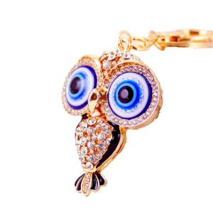 China Owl Personalized Bling Wristlet Keychain 50mm Irregular Shaped wholesale