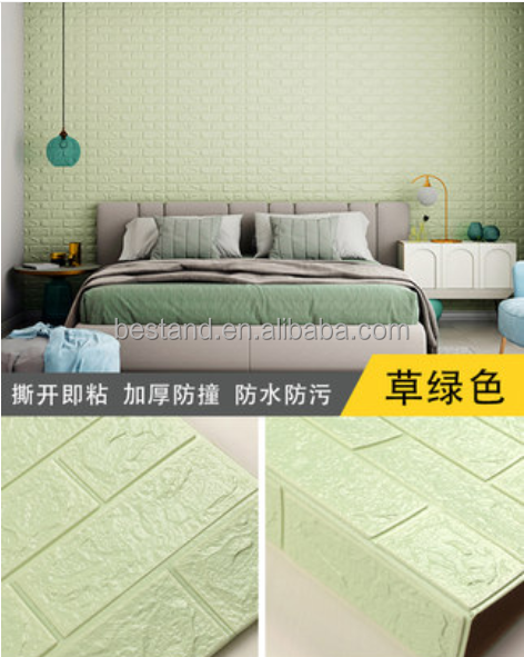 Interior Wall Protection 3D Brick 3D Stone PE Foam Wallpaper with Smoke-Proof Function and Waterproofing