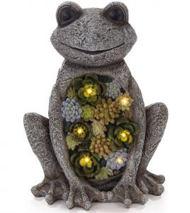 China Multicolor 4Watt Polyresin Frog Decorative Solar Garden Lights on sale