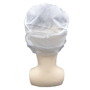 China Disposable Head Cover Peaked Non Woven Caps With Snood wholesale