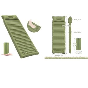 China Portable Outdoor Inflatable Camping Air Bed Foot Pump 40D Nylon TPU Nap Pad wholesale