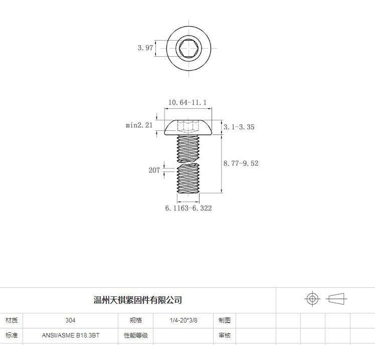 1/4-20 x 3/8 Inch Button Head Socket Cap Bolts Screws Allen Screw Metric