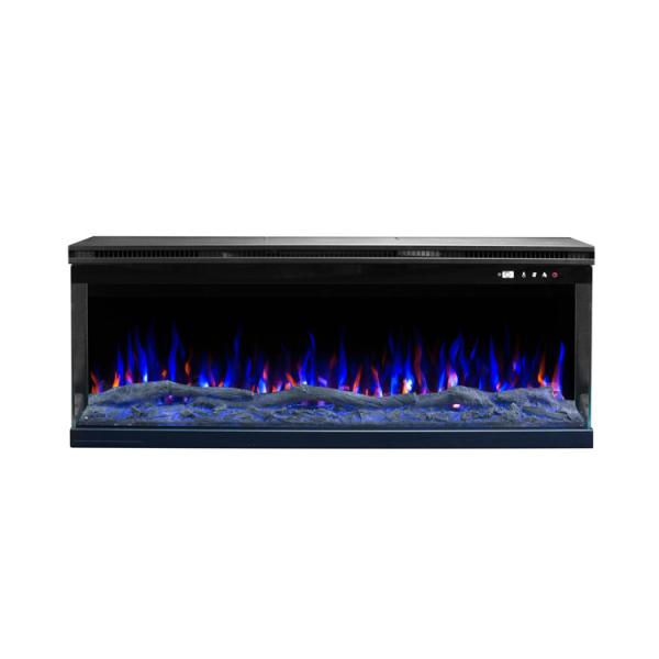 Quality Modern Fully Recessed Customized Electric Fireplace With Multi Color Flames Log Set for sale