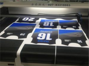 China Textile Fabrics Laser Cutting Machine With Camera High Precision Cut Out Designs wholesale