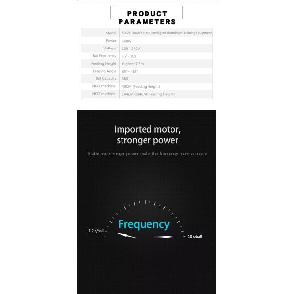 FCC Certified Siboasi S8025 Badminton Shuttlecock Feeder Machine For High Level Players