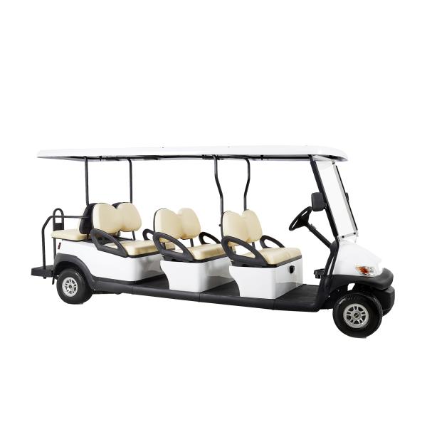 6 Seats Electric Golf Car Sightseeing Shuttle Bus Lithium Battery Powered