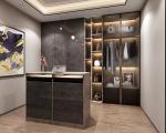 Modern Design Custom Aluminium Frame Glass Door MDF Walk-in Closet with Center