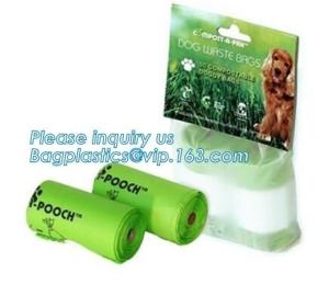 China Eco friendly Dog Waste Pet Poop Bags Refill Rolls with dipenser, bone shape dispenser eco biodegradable dog poop waste wholesale
