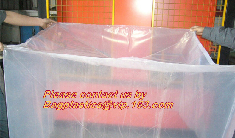 Customized Square Bottom or Side Guesst Plastic Protective Pallet Covers, 4 Mil Dust proof Clear Pallet Covers, BAGPLAST