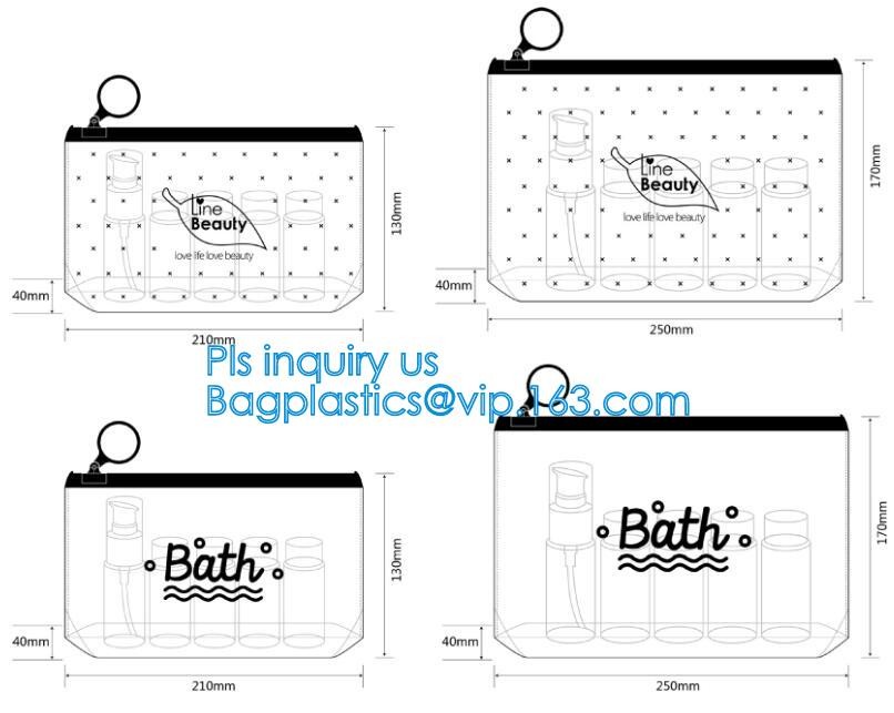 Custom waterproof pvc slider zipper wet bikini bag, zipper lock slider bag/resealable pvc slider zip poly bag, resealabl