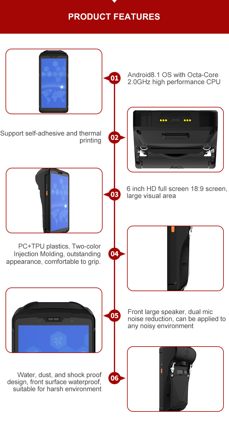 4000mAh Mobile Data Collection Terminal Android 8.1 PDA Stocktake Scanners
