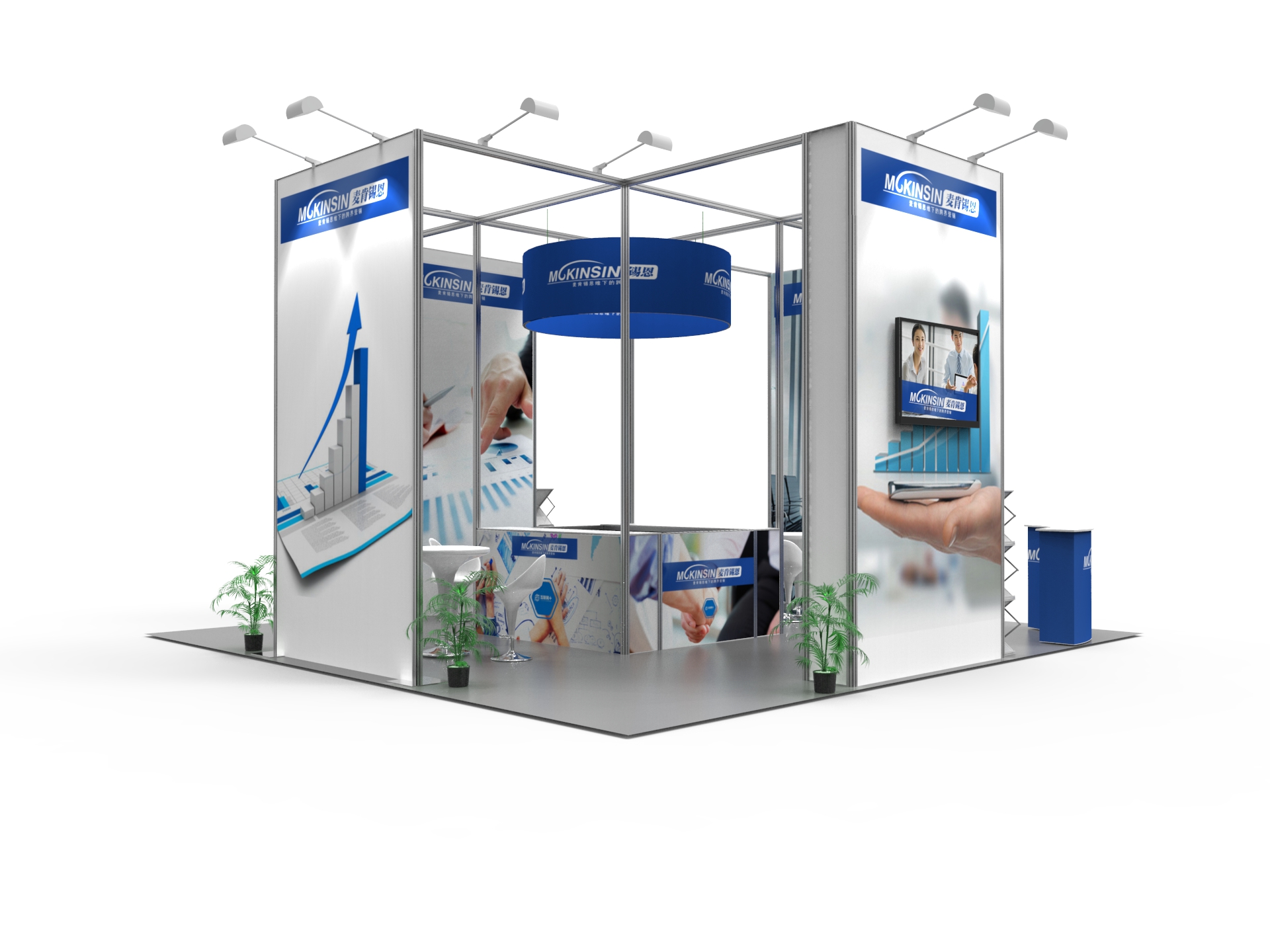 Aluminum Profile Convention Booth Displays , Modern Trade Show Display Booths