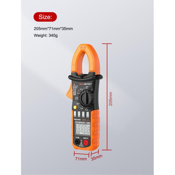 AC Digital CLamp Meter With Auto And Manual Range，Ammeter , Voltmeter , Ohmmeter And Backlight Current Measurement
