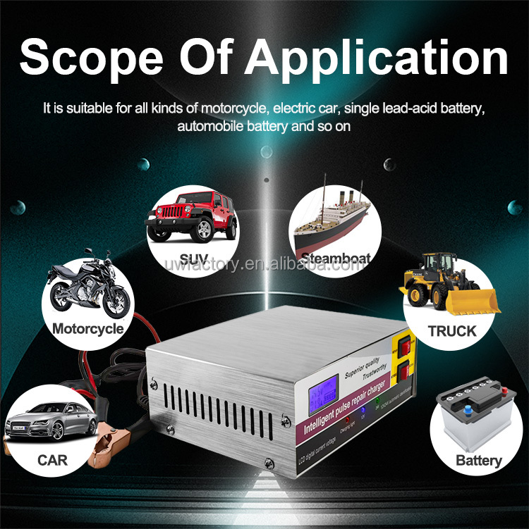 Connector Current Protection 12V 24V 10a Car Battery Charger with Desulfator and Pulse Repair Protect Your Investment
