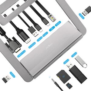 Laptop Base Holder Usb Type C To Micro Usb Adapter Durable 12 In 1 With PD VGA RJ45