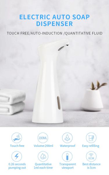 Quality 2kg Refillable Touch Free 200ml Electric Hand Sanitizer Dispenser Foam Soap For Hotel for sale