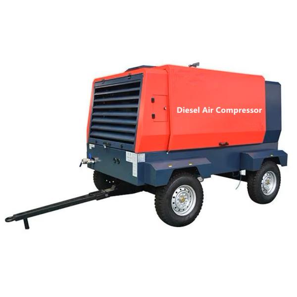 Quality Diesel Engine Screw Air Compressor 8 Bar 120 cfm 185 cfm 400cfm for Mining Industrial for sale
