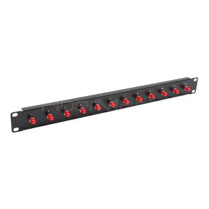 1U 19 Inch ST Adapter Panel 12 Ports Loaded With ST Simplex Multimode Adapter