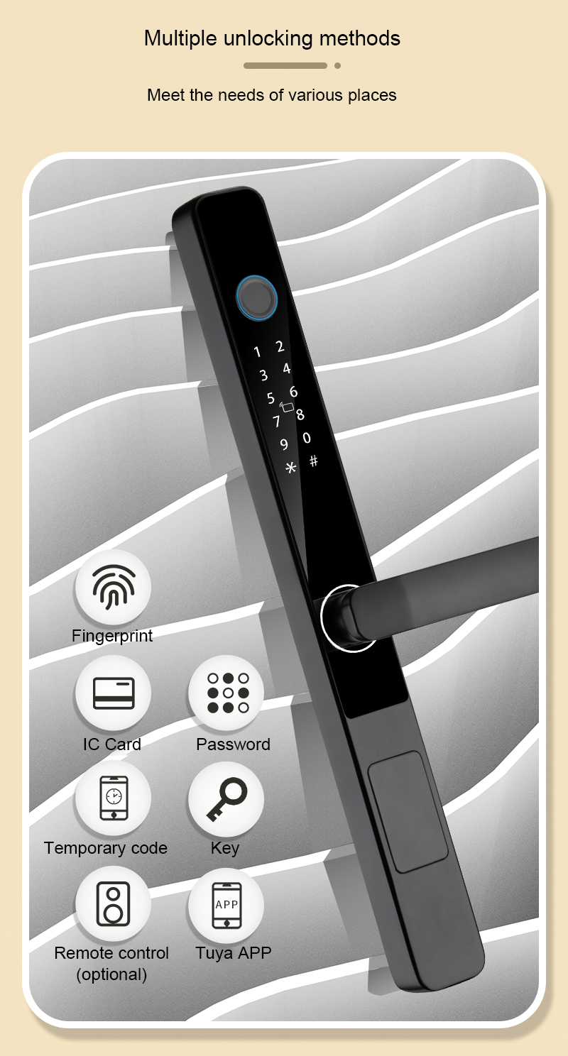 3kg App Controlled Front Door Lock Ttlock Smart Lock Aluminium Door
