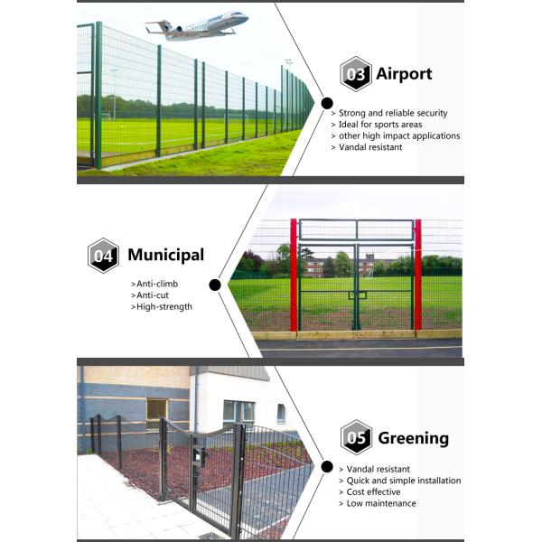 Durable Powder Coated Mesh Panels , 868 High Security Wire Fence Simple Structure