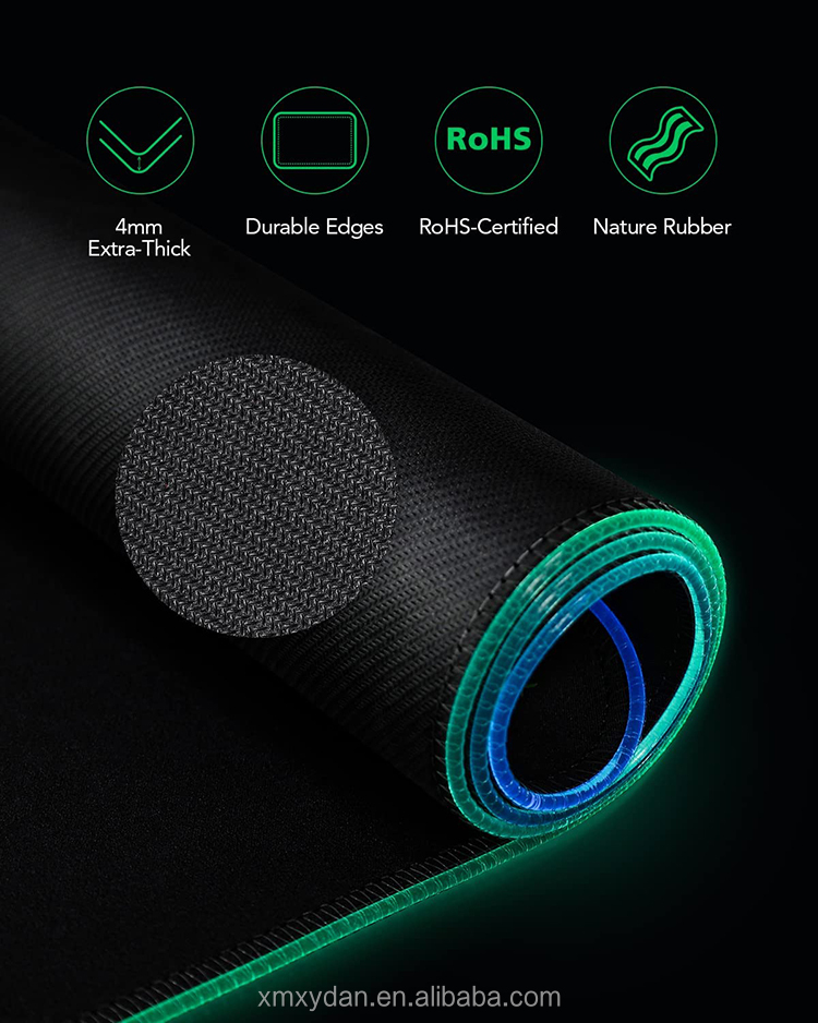 Comfortable Waterproof Gaming Mat with Customizable RGB Lighting and Non-slip Base