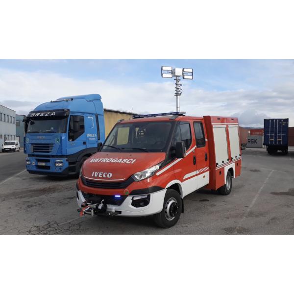 Tilt and Turn unit pneumatic telescopic mast light-6m height/inside electric cables/ remote control