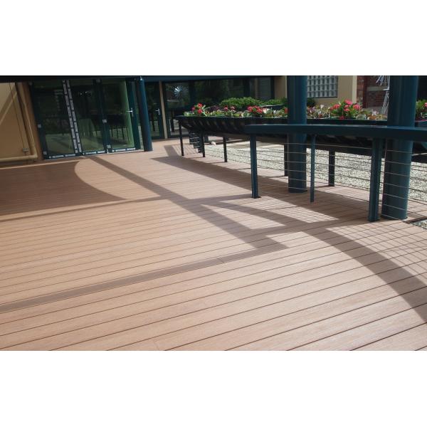 Grey Natural Wood Grain WPC Decking Board Co Extrusion WPC Decking Floor
