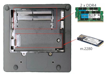 Fanless Cooling N5100 Mini PC M.2 2280 SATA SSD EMMC 32GB 64GB Honeycomb Design