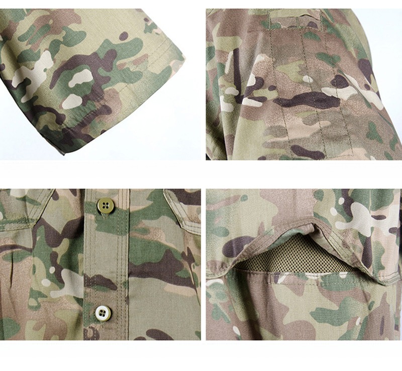 Breathable Short Sleeve Camouflage Style Formal Shirts for Men and Women in Bulk
