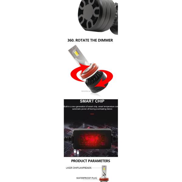 Car head light LED H11 Three-color LED headlights automotive headlamp foglight 12-36V A modified lamp