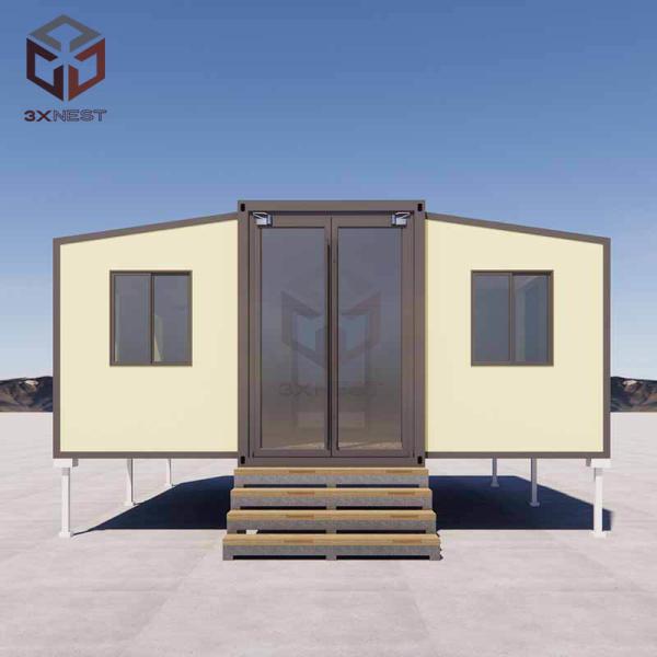 Quality Customizable Step Double Wing Container House with Balcony EPS/PU/Rock Wool Insulation for sale