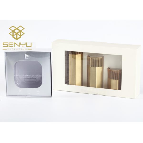 Square 350g Paper Packaging Box With Clear Window Matt Lamination Surface