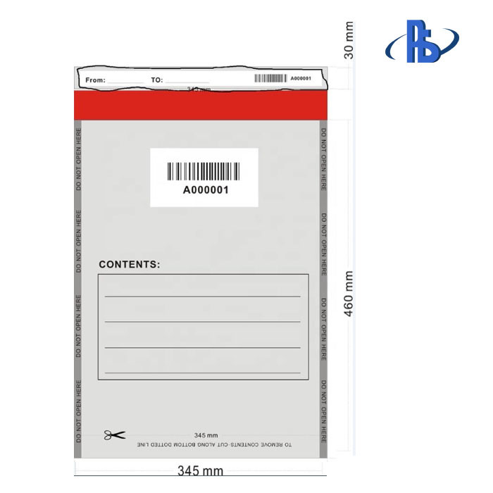 Waterproof Tamper Evident Security Bags , Self Adhesive Bank Deposit Bags