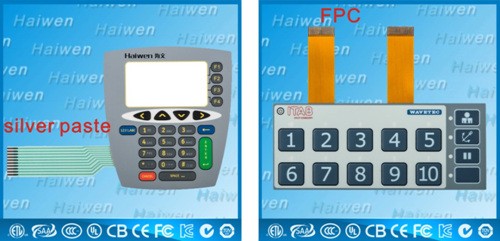 3 button membrane switch keyboard with lcd window