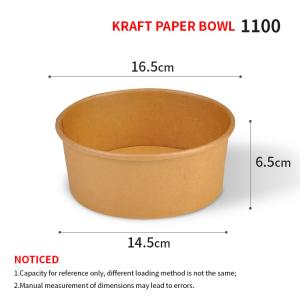 China Biodegradable Salad Bowl Kraft Printing 1300ml Kraft Bowl Customized wholesale