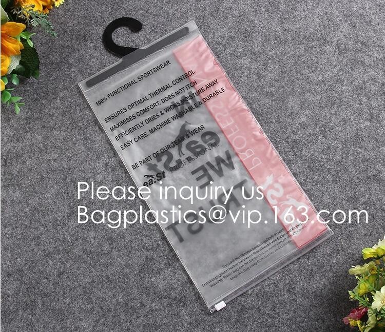 PVC/EVA Plastic Cloth Underwear Hanger Packaging Bag With Snap Button,Eco-Friendly Pvc Pvc/Eva Hook Garment Bag,Customiz
