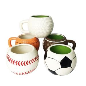 China Coffee Mug: Football, Basketball, Baseball Golf Ball Custom Ball Shape Ceramic Drinkware coffee Mug wholesale