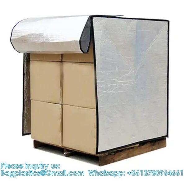 Thermal Hood Moistproof Insulated Pallet Cover With Zipper Pallet Cover Cold Shipping Packaging Insulated Pallet Bag