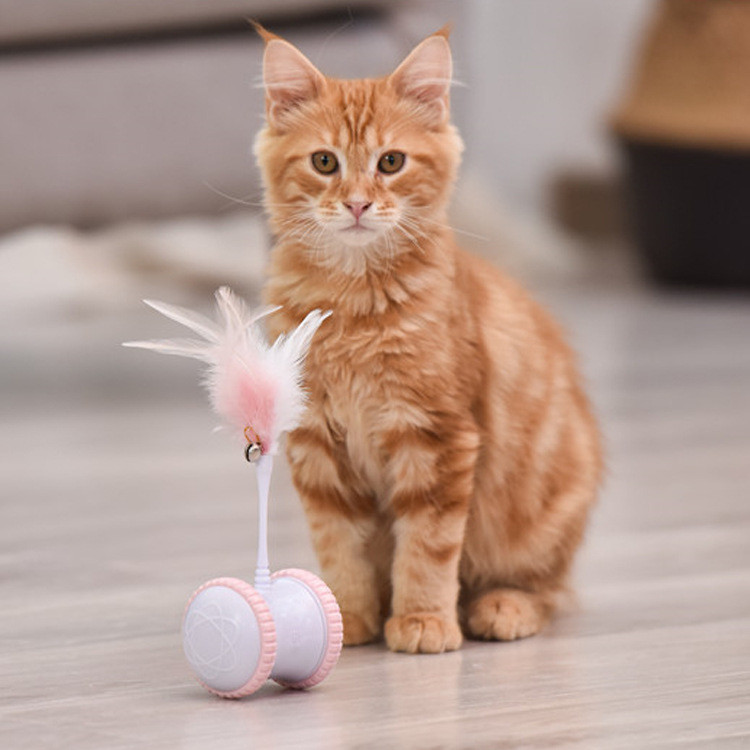 360 Degree Rotation Electronic Feather Cat Toy With Builtin Sensor