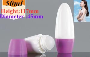 HDPE 30ml 50ml 60ml Plastic Roll on Cylindrical Round Roller Bottle Deodorant bottle Container with Plastic Roller ball