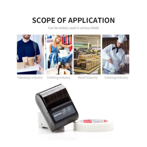 ESC POS Bluetooth Barcode Scanner 203dpi 58mm Bluetooth Thermal Printer