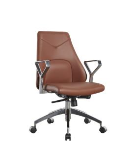 China Modern Executive Chairs 330mm Glass III Brown Leather Executive Office Chair SGS wholesale
