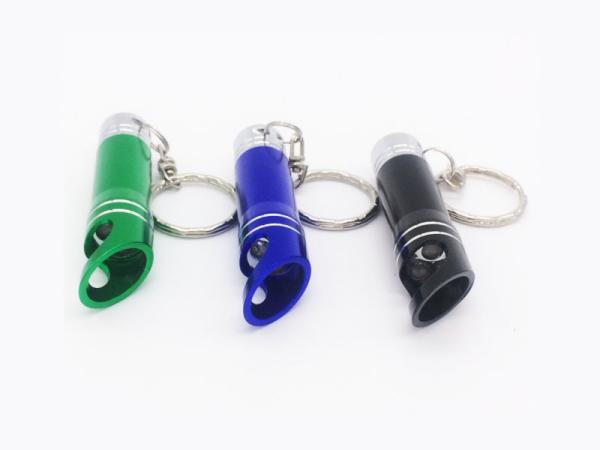 Quality Custom cheap personalized promotion anodized aluminum mini led keychain light beer bottle opener key ring for sale