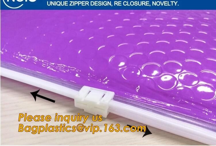Cosmetic Slider Zip lockk Bubble Bags Bubble Slide Pouch,Zip lockk esd bubble bag bubble packaging wrap cosmetic pouch slide