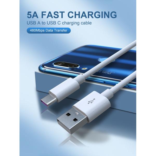 Kevlar 5A USB Type C Charging Cable For Huawei Samsung