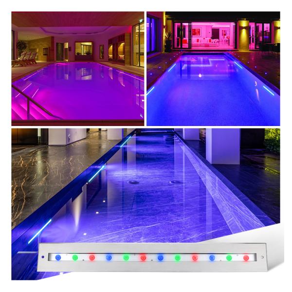 Underwater Linear Light Rectangle Shape With Asymmetrical Beam IP68 SS316L Material